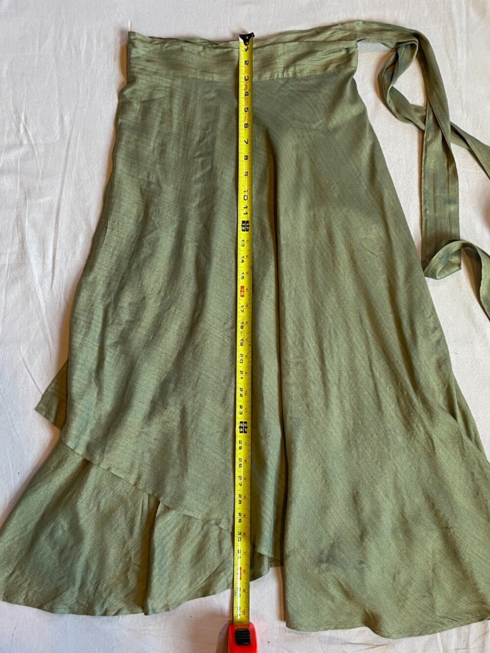 Elyse Bergman Wrap Dress Green Silk one size Green